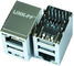 RU1-161A9WGF RJ45 Tab up over USB 2.0 stack Through Hole 10/100/1000Base-T