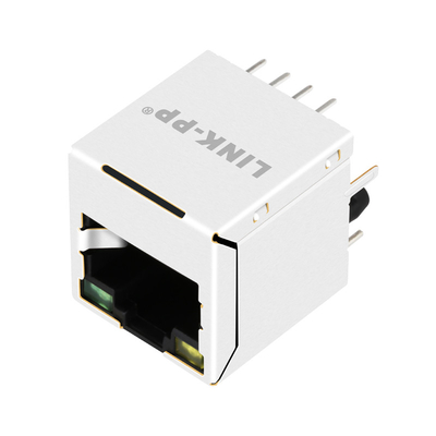 Base-T compatible d'UDE RV8-ZZ-0026 LINK-PP 10G Rj45 vertical Magjack avec jaune/vert menés
