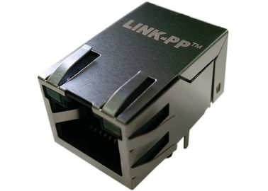 Port simple du connecteur RJ45 de placage à l'or WT-50036 avec 1 x 1 configuration de Jack