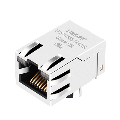 Base-T 1000 compatible de RTA-1S4A9W1F LPJG17333-1A47NL RJ45 Jack Magnetic Connector Tab Up