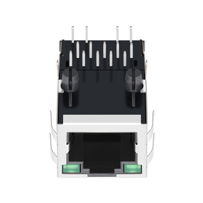 0875-1G1T-D8 Magnetics Jack RJ45 1000BASE-T 1X1 Tab Up G/G LED