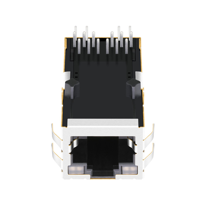2250013-4 RJ45 Jack With Magnetics 1000BASE-T 1X1 Tab Up GY/GY LED