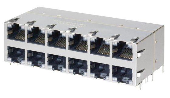 2x6 RJ45 Multi Connector 85732-1008 PSE PoE+ activé avec LED