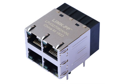 Connecteur de POE RJ45 de gigabit de 4 ports Magjack 1000Base-T avec LED LPJG27082AHNL