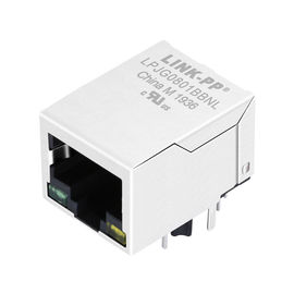 Ragondin Rj-45, À travers-trou W/LEDs&Magnetic, 1:1 de gigabit, RoHs de LPJG0801BBNL de bouclier