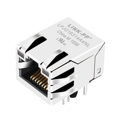 6605814-6 la fibre RJ45 optique Jack magnétique/par le trou RJ-45 met sur cric l'Étiquette-