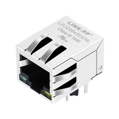 Connecteur RJ45 Gigabit à corps court 1x1 à languette HFJ11-1G41E-L12RL