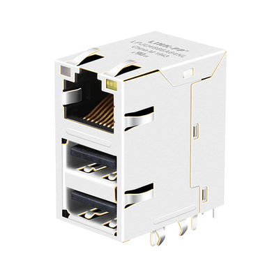 La base-T 1000 de RJMG2310228A0ER 10p8c a intégré Rj45 le réseau magnétique Jack With Dual Usb
