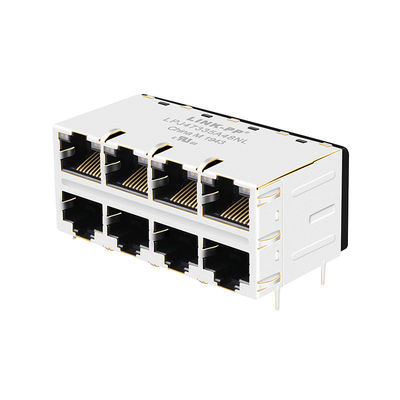 La base-T G/O du port 10/100 de JX20-0254NL 2x4 a mené le connecteur RJ45 Jack magnétique de missile aux performances améliorées