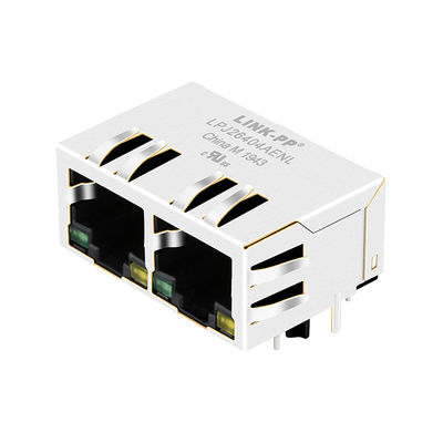 La base-T G/Y du port 10/100 de JXR8-1001NL 1x2 a mené le connecteur de missile aux performances améliorées de Lan Port Network Jack RJ45 d'Ethernet