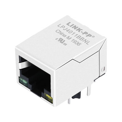 Base-T de JXR0-0015NLT 10/100 Tab Down Green/1x1 port mené jaune Rj45 Jack modulaire
