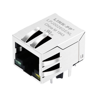 1:1 magnétique RoHS du bouclier w/LED de LPJ0026GENL 10/100M AutoMDIX RJ45 Jack 8P8C