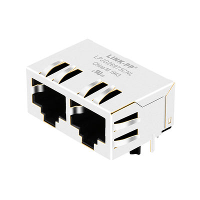 le Multi-port RJ45 HFJ12-1G16ERL conjuguent le connecteur Wo/LED de l'Étiquette-Vers le bas 1000Base-T