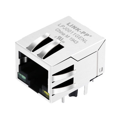 7499011216A Tab Down Green/connecteur 8P8C RJ45 modulaire gauche simple jaune de LED met sur cric LPJ0011-8GENL