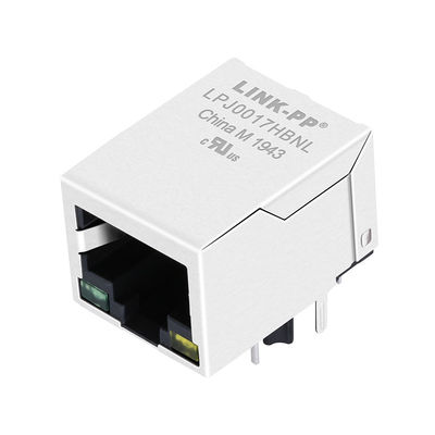Module de connecteur vert de base-T de LJ-H41S1C-14-F 10/100/jaune gauche simple de LED RJ-45 LPJ0017HBNL