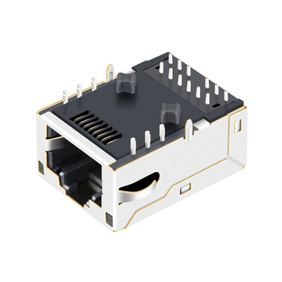 L8BE-1G1T-91A RJ45 magnétique Jack 100 verts de port de Tab Up 1X1 de base-T menés protégé avec EMI Finger