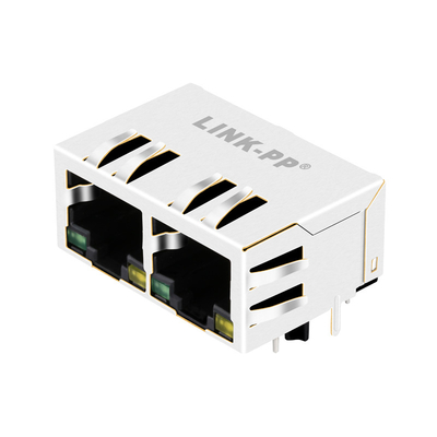 Port mené vert 1000/jaune du connecteur JXR8-1002NL 1x2 de Tab Down Magnetic RJ45 de base-T