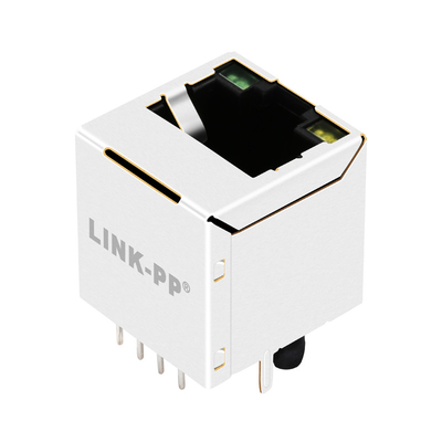 Base-T de la verticale Rj45 Jack Connector 2.5G de port de V8BR-1AX1-HT 1X1 avec vert/jaune menés