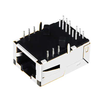 Le connecteur gauche du profil bas Rj45 de base-T de G10-1GHN-056 1 Tab Up 10G a protégé avec EMI Finger