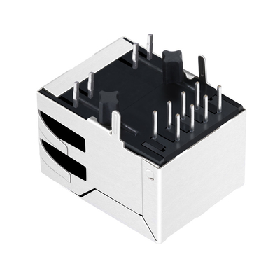 JXD0-0008NL Tab Down 10/100 vert /Yellow de connecteur de l'Ethernet Rj45 de port de la base-T 1x1 a mené