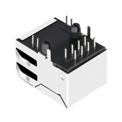 Port Tab Up de JX30-0005NLT 1x1 10/100 connecteur magnétique de la base-T RJ45 avec vert/jaune menés
