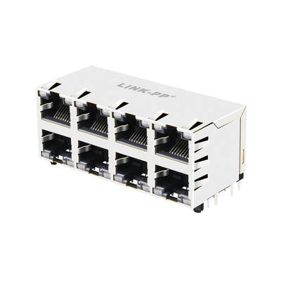 Port Rj45 Jack Shielded Without Led gauche multi de la base-T 2x4 de JX20-0206NL 10/100