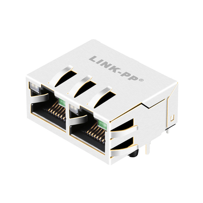Port Rj45 LED jaune/verte de Jack With Green de Tab Up Shielded 1x2 de base-T de JTL-U1003NL 10G -