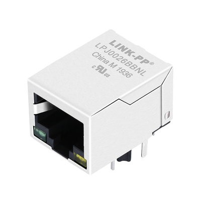 Vert de la base-T HFJ11-S026E-S1LS12 10/100/1x1 Ethernet mené jaune Magjack du port RJ45