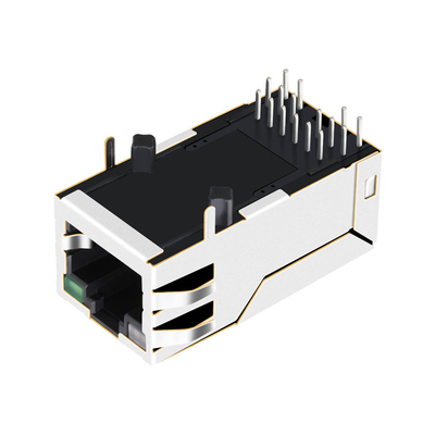 2250331-1 étiquette gauche simple de la base-T 2.5G VERS LE HAUT DE POE+ RJ45 Jack With magnétique GO/G LED
