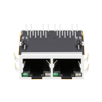 2250309-1 1X2 la base-T Rj45 Jack Connector Tab Up Green du port 10G jaunissent/LED vertes