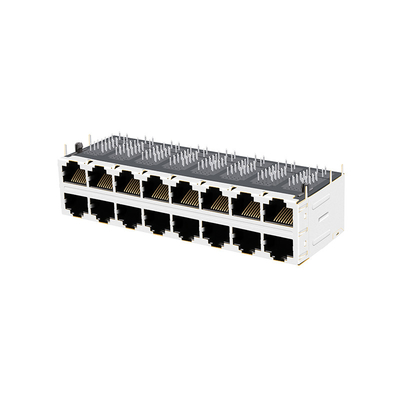 Entrée de côté de base-T de JT5-2870NL 2x8 RJ45 Jack Connectors Active Tab Down 10G