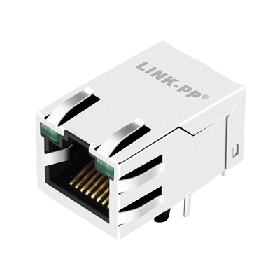 0875-1G1T-P2 10/100BASE-T le cric modulaire gauche simple rj45 6 PIN Tab Up Green /Green a mené