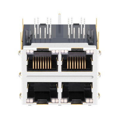 Crics 1000 magnétiques de port de la base-T 2x2 de JT5-2270NL RJ45 THT 12p8c avec les TUYAUX LÉGERS