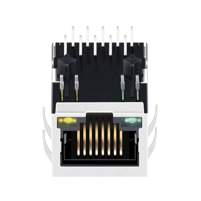 L'étiquette de connecteur femelle de POE 36W Rj45 de base-T de JKM-0200NL 100 EN BAS du port 1x1 avec G/Y a mené