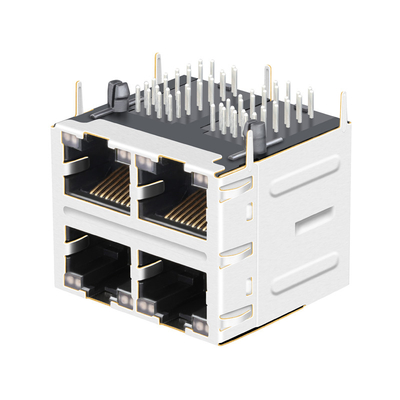 Le port Rj45 de la base-T 2x2 de JT5-2210NL 10G met sur cric JT5-2210NL 12p8c THT avec la LED