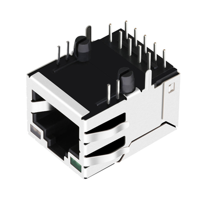 L'ENTRÉE LATÉRALE RJ45 Magjack Tab Up 12PIN G/OG du port 1000BASE-T de J0G-0210NL 1X1 a mené