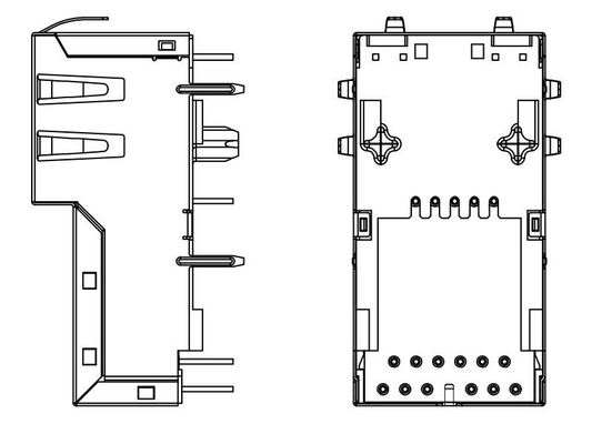 ENTRÉE de DESSUS verticale du connecteur RJ45 4PAIR POE 60W de port de J1V-U7000NL 10GBASE-T 1X1