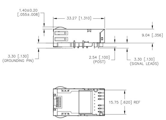 Le connecteur gauche simple de JT3-1128HL Tab Down 10GBASE-T RJ45 Magjack n'a non mené