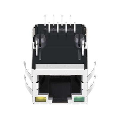 Le connecteur RJ45 8P8C magnétique de JXD1-9008NLT Tab Up Single Port 100 BASE-T avec G/Y a mené