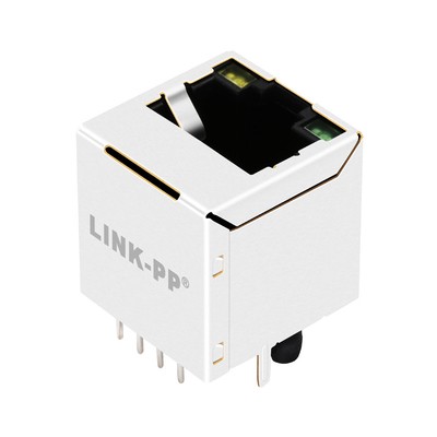 Le port simple RJ45 VERTICAL MagJack YELLOW/GREEN de JXD2-0Z15NL 1000BASE-T a mené