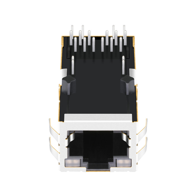Étiquette de 56F-1802DDD2NL 2.5G BASE-T VERS LE HAUT d'un POE+ gauche RJ45 magnétique Jack 16p8c