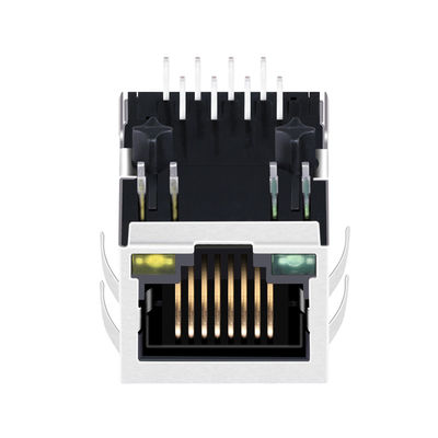 Connecteur RJ45 Tab Down magnétique gauche simple d'ARJM11A1-009-AB-EW2 100 BASE-T 8P8C